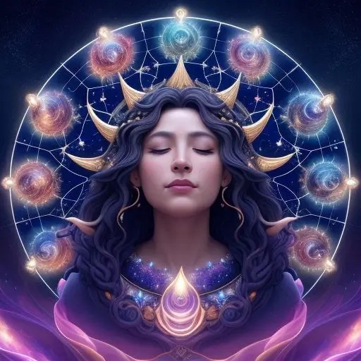 "Astrology-inspired celestial artwork featuring all 12 zodiac signs as glowing constellations. Cosmic fantasy scene with starry nebula, Leo, Scorpio, and Pisces symbols. Zodiac-themed digital art, space aesthetic, mystical astrology concept."