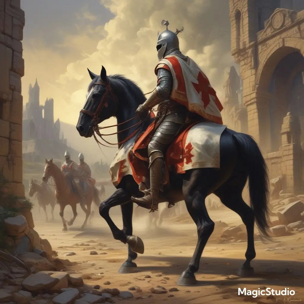 Ancient underground chamber with Templar symbols, sacred scrolls, and mystical rose vines revealing hidden spiritual knowledge