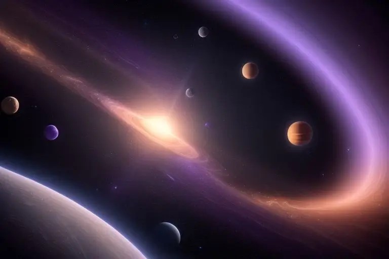 Cosmic planetary alignment with Venus and Earth connected by sacred geometry energy patterns influencing ascension